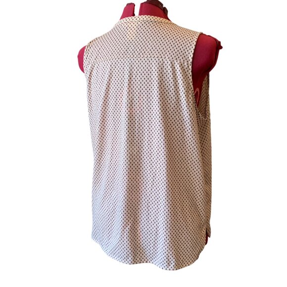 H&M Sleeveless blouse Top V-Neck button down beige With Black details, Size M - Picture 5 of 6